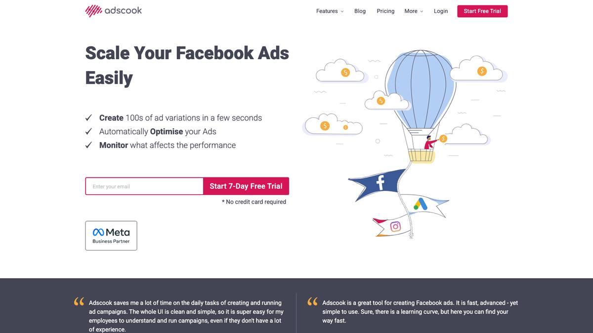 Adscook homepage